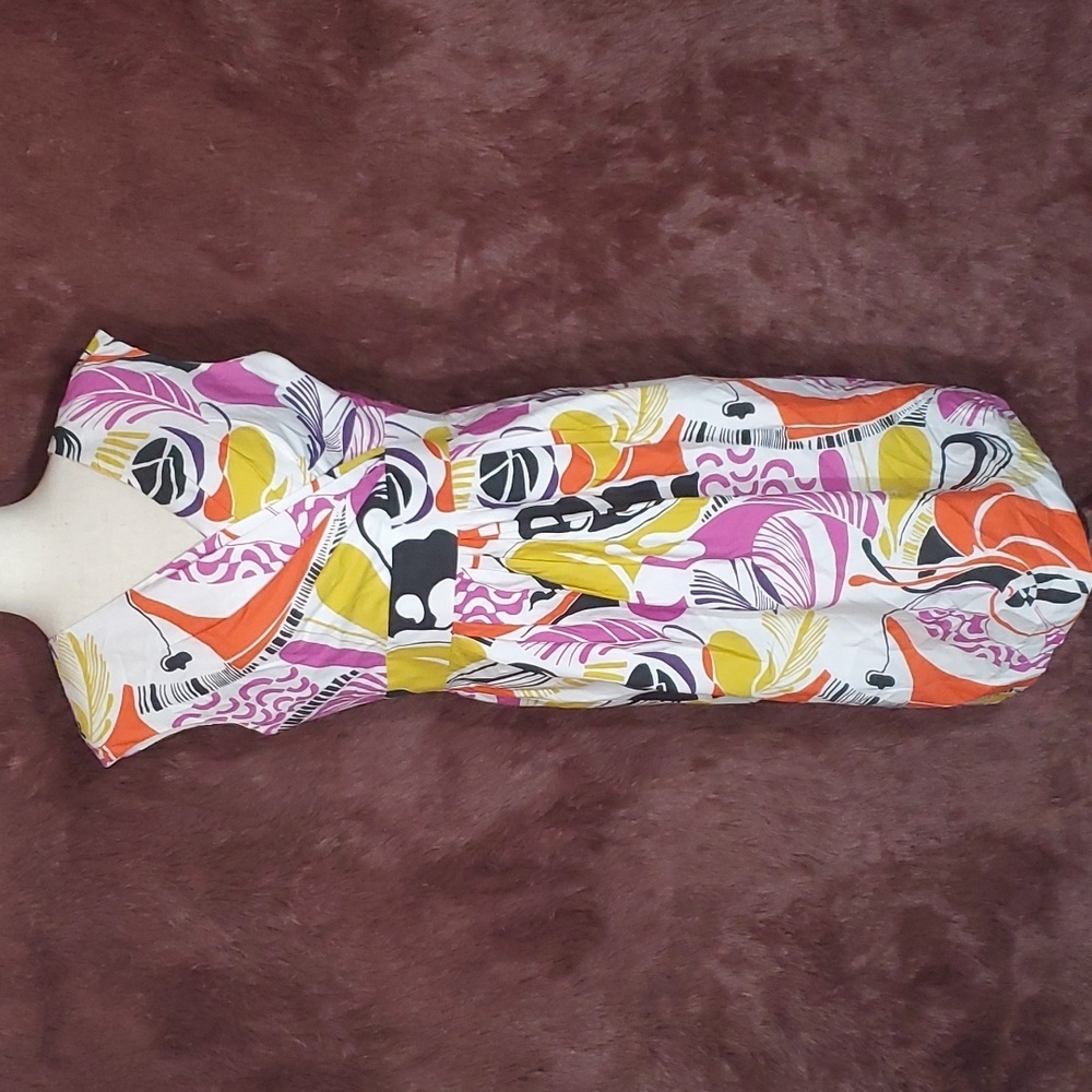 Lafayette 148 Abstract Floral Sleeveless Dress